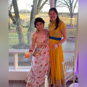 Stunning Yellow Gold Traditional Anarkali Suit Maxi Dress